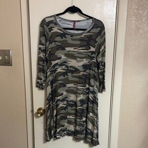 Camouflage Print Dress Tunic